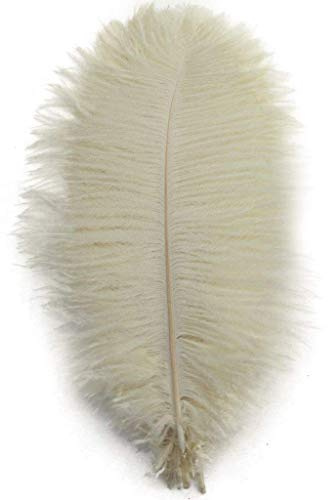 Shekyeon 10-12 tum 25-30 cm strutsfjäder heminredning gör-det-själv hantverk paket med 10 (elfenben)