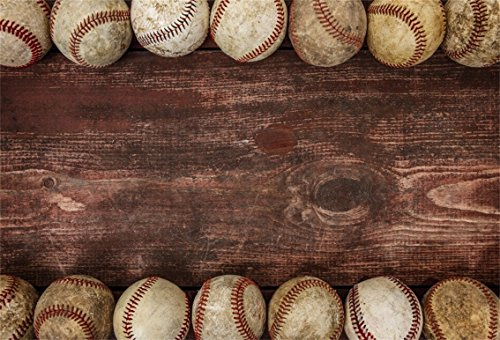 AOFOTO 7x5ft Baseball Ball On Wooden Board Background Dirt Hardball Vintage Photography Backdrop Batter Pitcher Hit Batting Catcher Sports Athletic Player Match Game Photo Studio Props Child Portrait