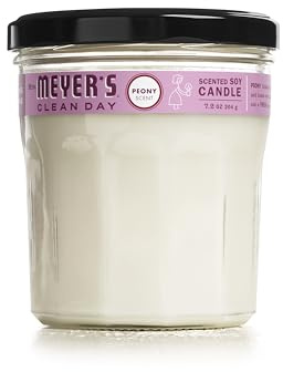 MRS. MEYER'S CLEAN DAY Soy Aromatherapy Candle, 35 Hour Burn Time, Made with Soy Wax and Essential Oils, Peony, 7.2 oz