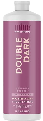 Minetan Double Dark Profi-Sprühbräune - Ein Dunkelbraunes Finish Mit Kühlen, Satten Farbtönen, 1l - Solarium Alternative