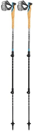LEKI Cross Trail 3 TA Trekkingstöcke, 100-135 cm, Aluminium, Grey/Blue