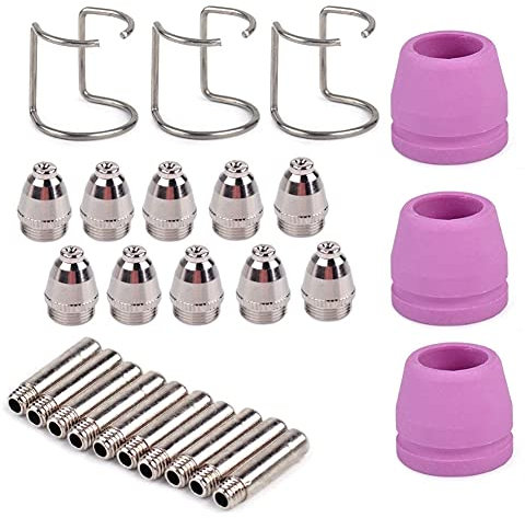 MEETOZ 26pcs Plasma Cutter Torch Consumables,SG-55 AG-60 WSD-60 Plasma Cutter Accessories