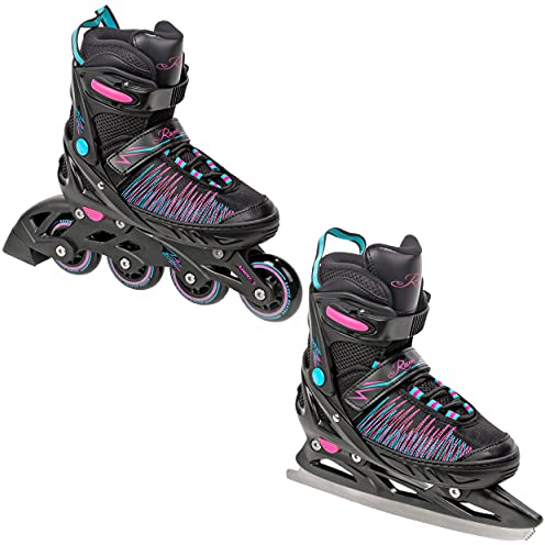 RAVEN 2in1 Schlittschuhe Inline Skates Inliner für Kinder Erwachsene Mädchen Damen verstellbar (Allure, 38-42 (25cm-27,5cm))