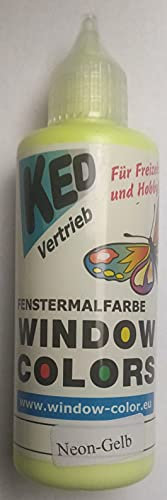 Tophobby Window-Color-Premiumfarbe Fensterfarben frei wählbar auch Konturenfarbe (NEON-GELB)