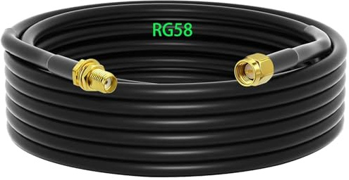 GTIWUNG RG58 SMA till SMA kabel 10 m WiFi antennkabel uttag till kontakt koaxial förluster 50 ohm koaxialkabel för WIFI-antenn/radio/FPV-drönare etc