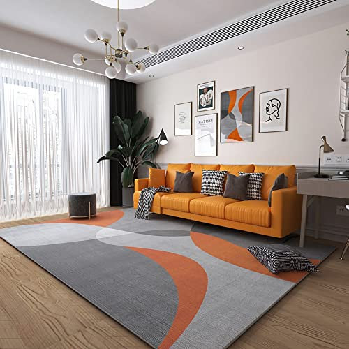 Teppich inneneinrichtung korridor Teppich Orange grau geometrisches Design Wohnzimmer Sofa Teppich kinderzimmerteppich Junge 100x200cm