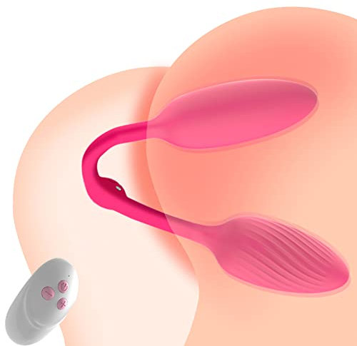 PQKuss Analvibrator Prostata Stimulator Silikon Doppeldildo mit Fernbedienung Analplug 10 vibrationsmodi, Electric Shock Vibratoren Anal Plug Stimulator Sexspielzeug für Männer, Frauen(B)
