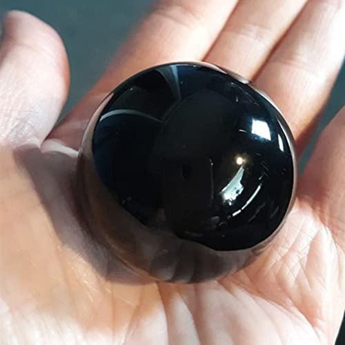 Esfera de obsidiana negra natural, cristal de cuarzo, bola mágica de piedra coleccionable sin base, 30 mm