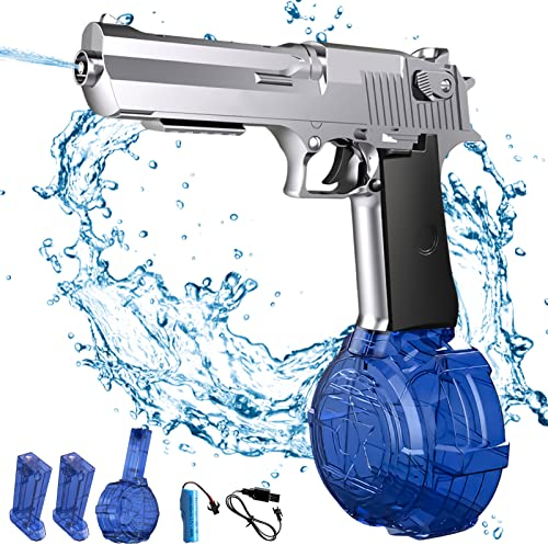 Elektrische Wasserpistole Spielzeug mit großer Reichweite EIN-Knopf Automatische Super 434CC+116CC Wasserspritzpistole,Super Revolver Elektrisch Wasserpistolen Wasserspritze Spritzpistole
