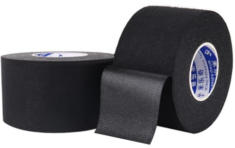 Qrity 2 Piezas Cinta Aislante Negra de 50mm x 15m para Instalaciones Eléctricas - Autoadhesiva y Resistente para Proteger, Agrupar y Reparar Cables, para Exteriores e Interiores