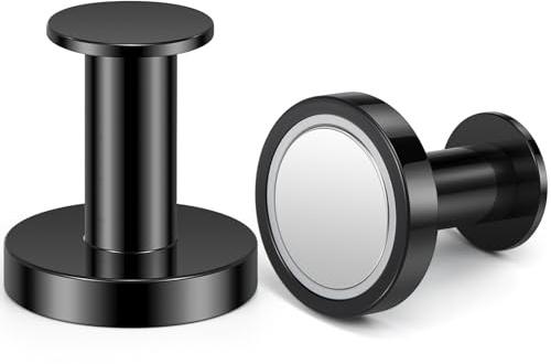 Wukong 2 stycken Noedym-magneter starka, 36 × 40 mm extra stark magnethållare, handdukshållare magnetisk magnet, svart, magneter med krokar för kontor, kök och whiteboard
