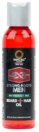 Strong Roots - Olio per barba e capelli da uomo, per toelettatura, balsamo idratante ammorbidisce e favorisce la crescita della barba, sollievo dal prurito