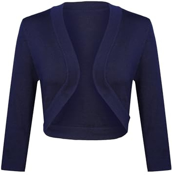 Gyabnw Bolero Cárdigan Festivo para Mujer Cárdigan Corto para Mujer Elegante Chaqueta Tradicional Chaqueta Nupcial Manga Larga Boleros de Oficina Tops Cortos con Cuello en V para Boda Vestido