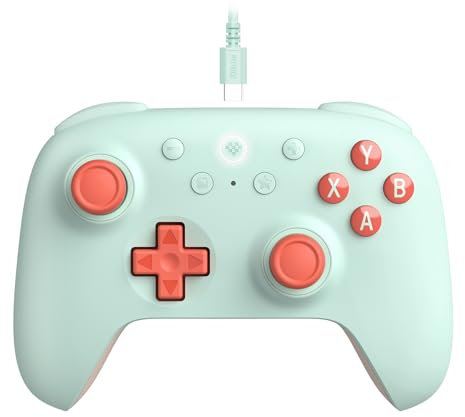 8Bitdo Ultimate 2C Wired Controller for Windows PC and Android, with 1000Hz Polling Rate, Hall Effect Joysticks and Hall Triggers, and Remappable L4/R4 Bumpers (Mint)