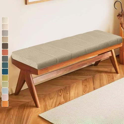 Lsjoaw Bankauflage 120 X 40 X 6CMSitzkissen Bankpolster Wasserdicht Schmutzabweisend und Kratzfest für Fensterbank Esstisch Gartenbank Schaukel Terrasse Bank Drinnen Sitz Milchige Kaffeefarbe