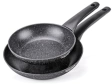 Moneta Formidabile Stone Set di 2 padelle antiaderenti 24-28cm, anche per induzione, 100% made in Italy Nero Set 2 padelle 24-28cm Nero