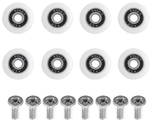 8 Sets Shower Doors Pulley with Screws,Shower Door Wheels,Bathroom Door Wheels Replacement,Curved Shower Doors Pulley 25mm