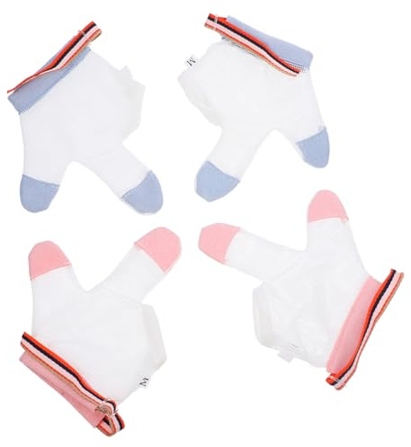 Abaodam 4 Pares guantes para morder anillos tapón para niños guante protector infantil protector de infantil deja de chuparte el guante para dejar de chuparse el neto