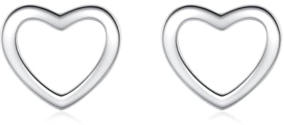 Glintara Ohrstecker Silber 925, 925 Sterling Silber Herz Ohrstecker für Damen Mädchen, Flach Ohrringe silber Stecker, Knorpel Schlafen Ohrringe Ohr stecker, Hypoallergene Ohrschmuck in Geschenkbox