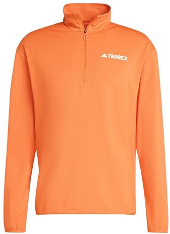 adidas Uomo Terrex Multi Climawarm Half Zip Tech Fleece Jacket, Semi Impact Orange, S
