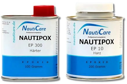 NautiCare Epoxidharz Laminierharz Transparent Lösemittelfrei | 300 g | Set mit Harz und Härter - NautiPox EP 10 Universal-Epoxidharz