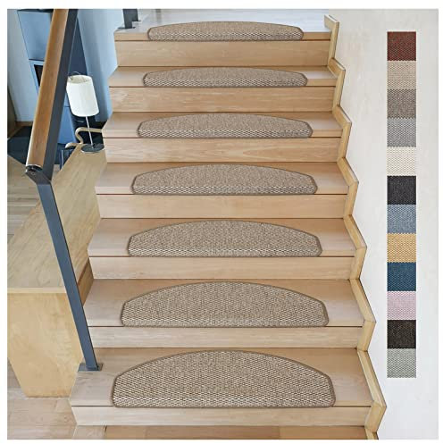 Kettelservice-Metzker Stufenmatten Göteborg Halbrund I in verschiedenen Setvarianten I 65x24x4cm I Hellbraun 16 Stück