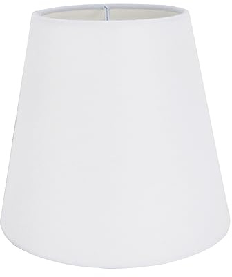 Eastlion 5.5 Clip en Tela Pantalla de Lámpara de Araña Pantalla de Lámpara de Mesa Pequeña,Blanco