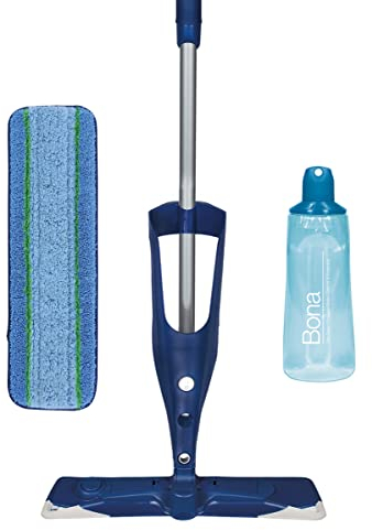 Bona PowerPlus Premium Motion Spray Mop for Hardwood Floors - Includes PowerPlus Hardwood Floor Cleaning Solution and PowerPlus Microfiber Cleaning Pad - Vibrating Spray Mop for Wood Floors