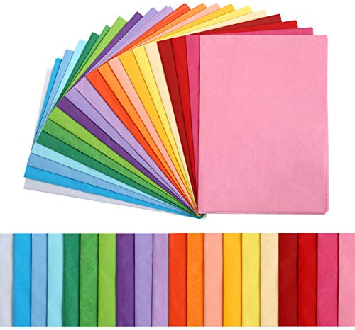 Kesote 100 Sheets Tissue Paper Bulk in 20 Colors - 35x50cm/ 13.7x19.7’’ | Gift Wrapping,Art Craft Use, Birthday & Wedding Party Decorations