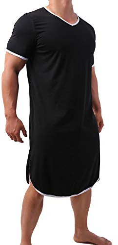Camisón de algodón para hombre, ropa de dormir cómoda, ropa de dormir suelta, batas de pijama