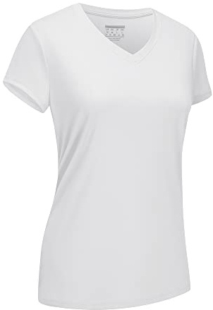 EKLENTSON Women's Short Sleeve V-Neck T-Shirt UPF 50+ Tops Summer Shirts | Lightweight,Sports,Rush Guard,Gym,Swim,Running,T-Shirt