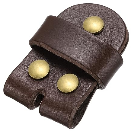 QUARKZMAN Pelle Cintura Perno Fibbia con Rivetti, 35mm Cintura Testa Connessione Ring per Fai -da-Te Artigianato Uomo Donna Cinture Accessori (Caffè)