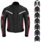 Vaster Moto Wasserdichte Motorradjacke CE Armor Cordura Motorrad Winddichte Jacken Ganzkörperschutzausrüstung Gepanzert Herbst Sommer Winter Herren, Rot, XXL