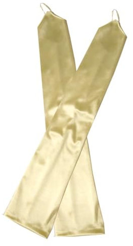 Blausky Damen Fingerlose Handschuhe,Lange Satin Handschuhe,Elegant Brauthandschuhe,Vintage Opernhandschuhe für Hochzeit Abschlussball Teeparty Party Kleidungs Zubehör,Adult Size,Gelb