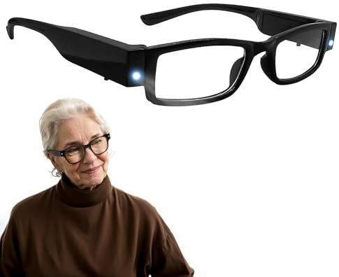 Magnifying Glasses with Light 200% Magnifying Glasses for Hobbies for Reading LED Lighted Hands-Free Head Magnifier Eyeglasses for Hobbies Reading Close Work Crafts