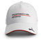 PUMA Porsche Motorsport Team Cap mit gebogenem Schirm und Porsche Motorsport sowie Sponsorenlogos, inklusive Logo auf dem Schirm - Weiß - Einheitsgröße