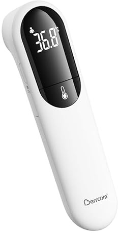 Berrcom Termómetro Digital Bebé Termómetro Frente Infrarrojo sin Contacto Médico Nueva tecnología de doble sonda Temperatura de Lectura Instantánea, Alarma de Fiebre