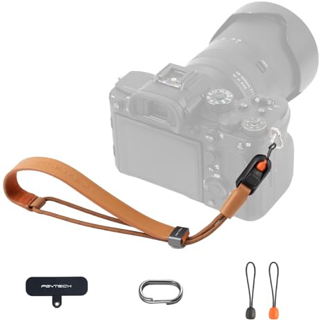 PGYTECH Correa de muñeca delgada para fotógrafos, ajustable, liberación rápida, compatible con cámaras instantáneas compactas sin espejo, correa de mano para cámara Sony y Canon, vintage, Marrón