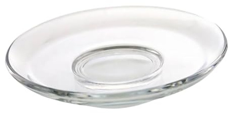 DIYEAH Platito de Vidrio Transparente Redondo Multifuncional Posavasos Decorativo para Té y Café Plato Pequeño para Postres y Aperitivos para Hogar Hotel y Restaurante Reutilizable