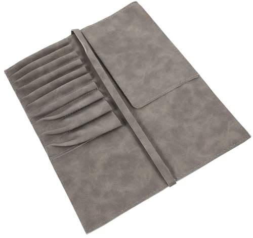 DOITOOL Borsa Portaposate da Viaggio Portatile 10 Scomparti Custodia Leggero Grigio per Coltelli e Forchette Rotolabile e Compatta per Campeggio Ristoranti e Uso Domestico