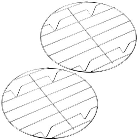 Happyyami Estante Redondo de Acero Inoxidable Patas para Cocinar al Vapor y Asar Carne en Cocina Doméstica, Diseño de Cuatro Patas para Olla de 30 Cm