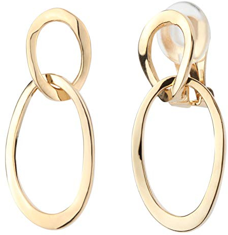 Traveller Ohrclip - Hänger - Damen - 22kt vergoldet - Oval - Goldfarbe - 33 x 14 mm - 157230