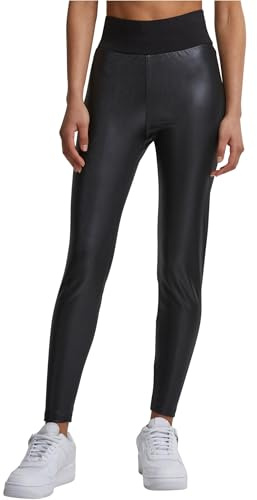 Urban Classics dam Yogabyxor High Waist Leggings Aus Lederimitat Mit Hoher Taille - Ladies Faux Leather Treggins