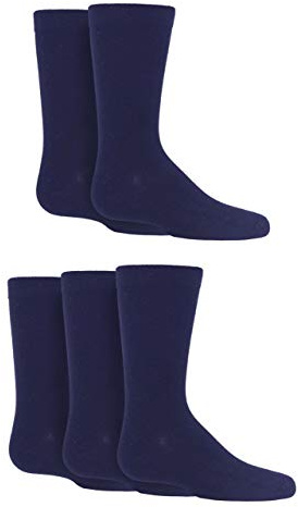 SockShop Boys and Girls Plain Bamboo Socks with Comfort Cuff and Handlinked Toes in 3 Pair and 5 Pair Packs