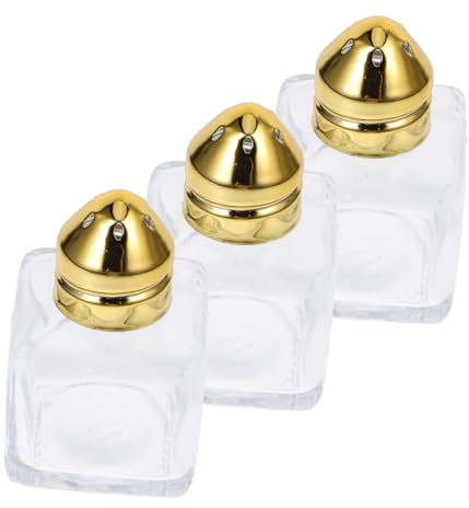 TOPPERFUN 3 rotoli di bottiglie trasparenti per aceto piccolo shaker, dispenser di sciroppo, mini contenitori per sale da viaggio, saliera e pepe, accessori da cucina, contenitore per spezie, acciaio