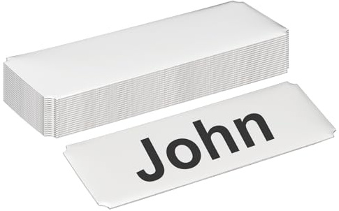 PATIKIL 3x1 Stainless Steel Laser Engraved Mount Metal Name Plate, 20 Pack Self Adhesive Sign Personalized Custom Blank Plate for DIY Laser Printing, Notched Corner Silver