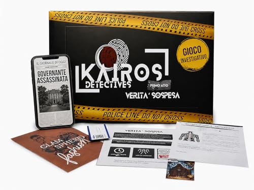 Kairos Detectives Verità Sospesa – Gioco Investigativo Realistico | Risolvi un Omicidio a Casa | Esperienza Detective Immersiva | Escape Room da Tavolo per Adulti | 1-8 Giocatori