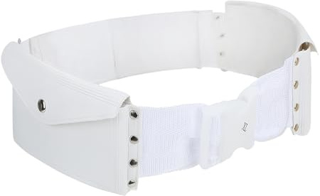 Ceinture Ihram Blanche avec Sac Banane pour Hajj et Omra Hajj Belt Ajustable avec Poche Ceinture Blanche Élastique avec Boucle Plate Sac Banane en PU pour Ihram