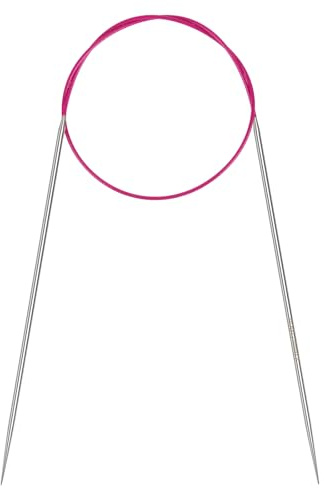 Coopay 2 mm cirkulära sticknålar 60 cm, cirkulära nålar i rostfritt stål med flexibel kabel, runda sticknålar för stickade strumpor, fast metall cirkelstickor för små projekt