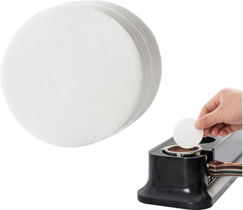 58 mm pappersfilter, 500 stycken Ailelan Espresso 58 mm filterpapper, portafilter filterpapper runt för 58 mm skärmhållare, skärmhållare tillbehör, puckfilter espresso tillbehör café filterpapper, vit